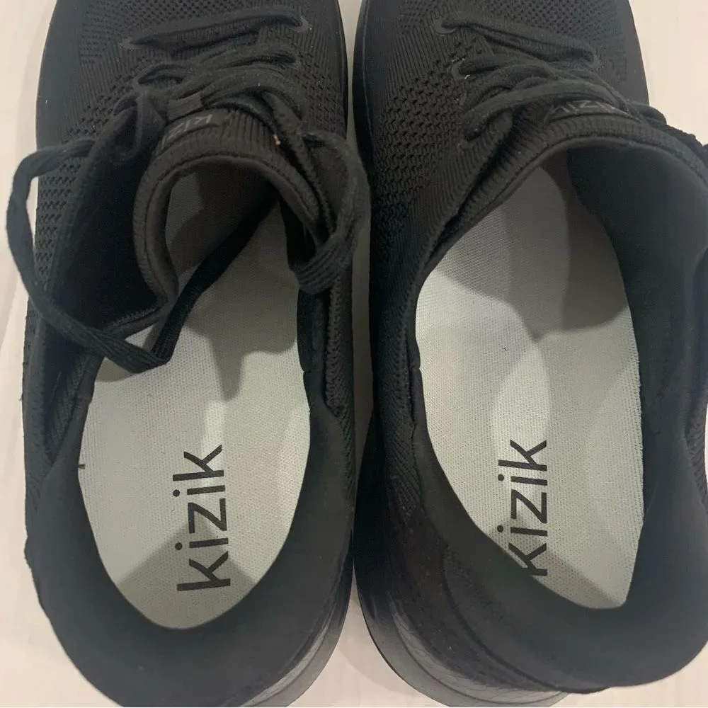 Kizik Lima Men Size 14 W 15.5 Wide Knit Hands Free Lace Up Black Sneakers Shoes
